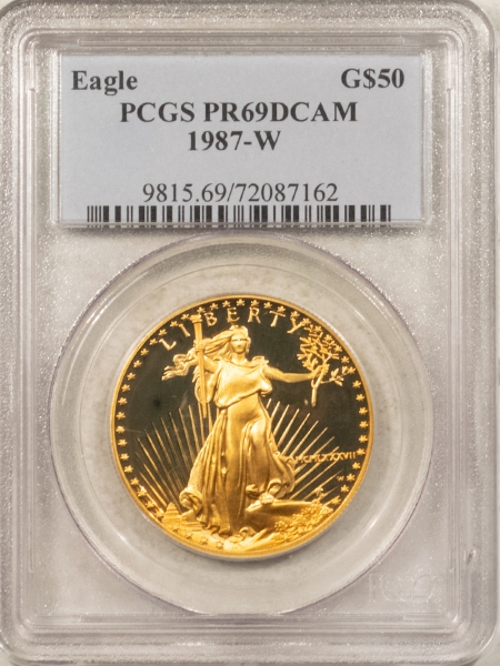 American Gold Eagles, Buffaloes, & Liberty Series 1987-W 1 OZ $50 PROOF AMERICAN GOLD EAGLE – PCGS PR-69 DCAM, ROMAN NUMERALS