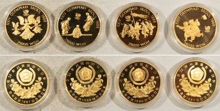 Bullion 1988 SOUTH KOREA 20 COIN OLYMPIC GOLD & SILVER SET 2 OZ GOLD, 12 OZ SILVER W/OGP