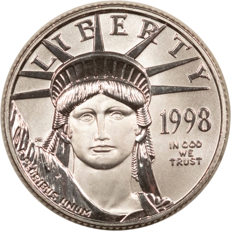 American Platinum Eagles 1998 $25 AMERICAN PLATINUM EAGLE, 1/4 OZ – GEM BRILLIANT UNCIRCULATED!