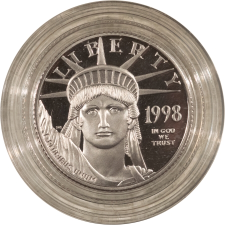 American Platinum Eagles 1998-W $25 PROOF AMERICAN PLATINUM EAGLE, 1/4 OZ – BOX AND COA!