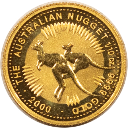 Bullion 2000 AUSTRALIA $15 GOLD NUGGET, 1/10 OZ, .9999, KM-465 – UNCIRCULATED