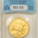 American Gold Eagles, Buffaloes, & Liberty Series 2003 $25 AMERICAN GOLD EAGLE, 1/2 OZ – PCGS MS-69, PRISTINE!