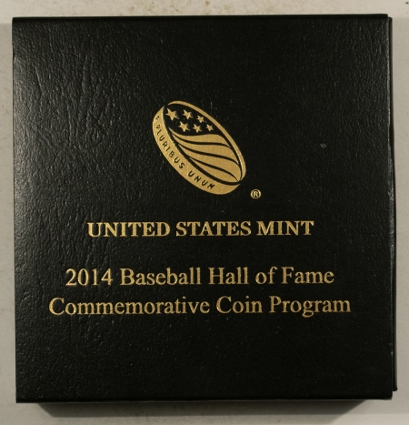 Gold Commems 2014-W $5 BASEBALL HALF OF FAME GOLD COMMEMORATIVE – BRILLIANT UNC W/ BOX & COA!