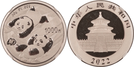 Bullion 2022 CHINA PLATINUM 40TH PANDA 2 COIN SET NGC MS-70 FDI & 2016 GOLD 25C STANDING