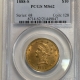 $5 1891-CC $5 LIBERTY GOLD HALF EAGLE – ANACS EF-45, SMOOTH & PREMIUM QUALITY!