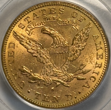 $10 1888-S $10 LIBERTY GOLD EAGLE – PCGS MS-62