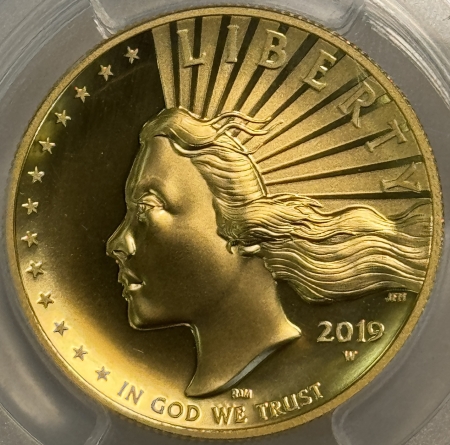 American Gold Eagles, Buffaloes, & Liberty Series 2019-W $100 HIGH RELIEF ENHANCED AMERICAN LIBERTY GOLD, .9999 – PCGS SP-69 PL