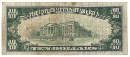 New Store Items 1929 $10 DNB OF WASHINGTON (DC) TY 1 NATIONAL BANKNOTE, CHTR #9545, ORIGINAL VF