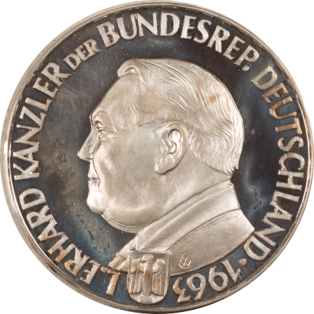 New Store Items 1963 GERMANY SIL DUCAT GRAUL MAGNUS MEDAL L ERHARD KANZLER .4822 ASW GEM PROOF