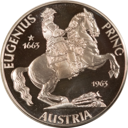 Exonumia 1963 GERMANY SILVER 3 DUCAT GRAUL MAGNUS MEDAL PR EUGENE AUSTRIA 1.4467 ASW GEM