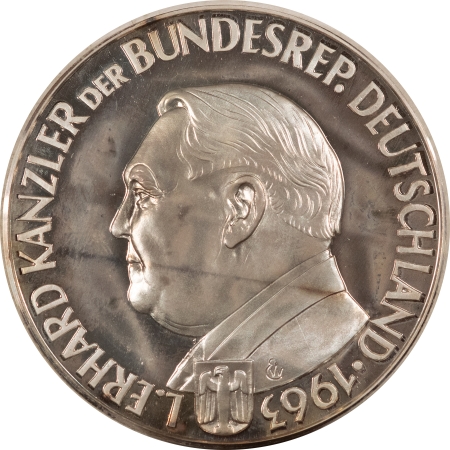 New Store Items 1963 GERMANY SILVER 3 DUCAT GRAUL MAGNUS MEDAL L ERHARD KANZLER 1.4467 ASW GEM