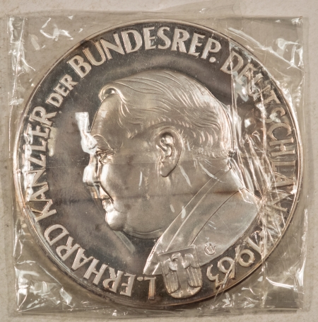 Exonumia 1963 GERMANY SILVER 3 DUCAT GRAUL MAGNUS MEDAL L ERHARD KANZLER 1.4467 ASW GEM