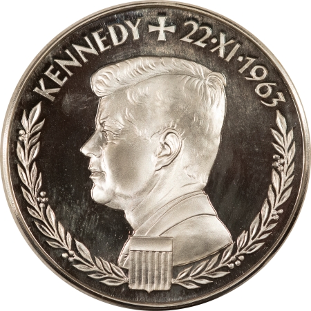 Exonumia 1963 GERMANY SILVER 3 DUCAT GRAUL MAGNUS MEDAL KENNEDY MEMORIAL 1.4467 ASW GEM