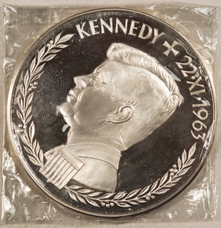 Exonumia 1963 GERMANY SILVER 3 DUCAT GRAUL MAGNUS MEDAL KENNEDY MEMORIAL 1.4467 ASW GEM