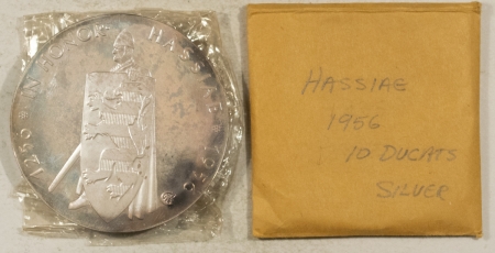 Exonumia 1956 GERMANY SILVER 10 DUCAT GRAUL MAGNUS MEDAL IN HONOR HASSIAE 1.4467 ASW GEM