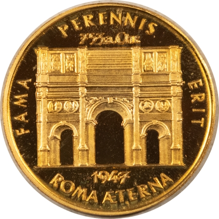 Exonumia 1947 GERMANY GOLD 2.5 DUCAT GRAUL MAGNUS MEDAL ROME AETERNA .98 FINE .274AGW GEM