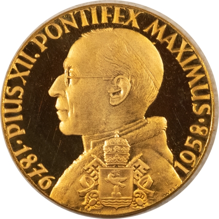 New Store Items 1958 GERMANY GOLD 2.5 DUCAT GRAUL MAGNUS MEDAL POPE PIUS XII 98 FINE .274AGW GEM