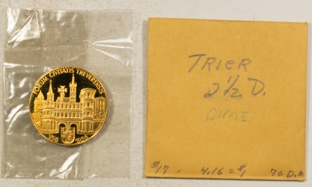 Exonumia 1958 GERMANY GOLD 2.5 DUCAT GRAUL MAGNUS MEDAL FORUM CIVITAS 98 FINE .274AGW GEM