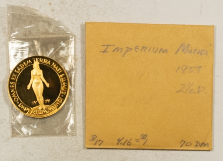 Exonumia 1959 GERMANY GOLD 2.5 DUCAT GRAUL MAGNUS MEDAL CHILDREN OF THE EARTH .274AGW GEM