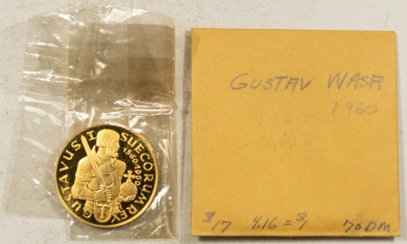 Exonumia 1960 GERMANY GOLD 2.5 DUCAT GRAUL MAGNUS MEDAL GUSTAV SUECORUM .279AGW GEM PR