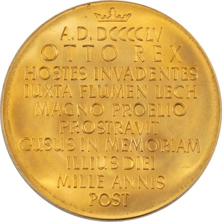 Exonumia 1955 GERMANY GOLD 10 DUCAT GRAUL MAGNUS MEDAL AUGUSTE CIVITATIS, 1.1 OZ AGW, GEM