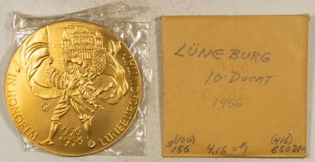 Exonumia 1956 GERMANY GOLD 10 DUCAT GRAUL MAGNUS MEDAL HONOR OF LUNENBURG, 1.1 OZ AGW GEM