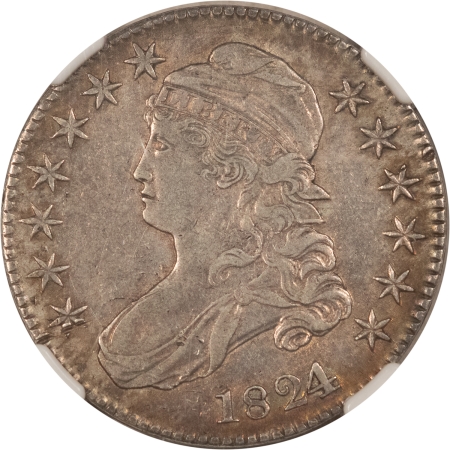 Early Halves 1824/1 CAPPED BUST HALF DOLLAR – NGC XF-45, WITH REMAINING LUSTER