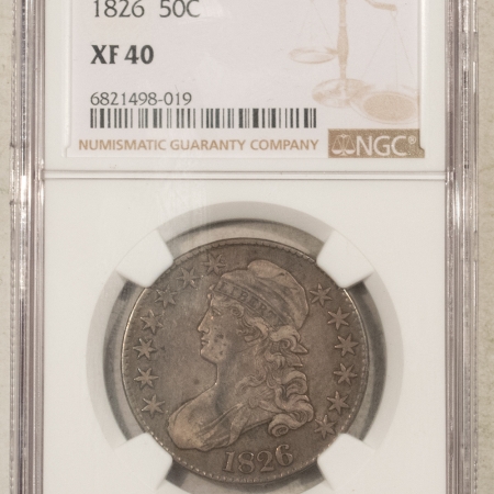 Early Halves 1826 CAPPED BUST HALF DOLLAR – NGC XF-40