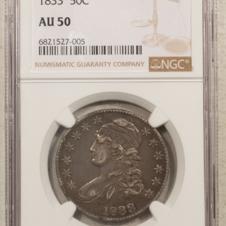 Early Halves 1833 CAPPED BUST HALF DOLLAR – NGC AU-50