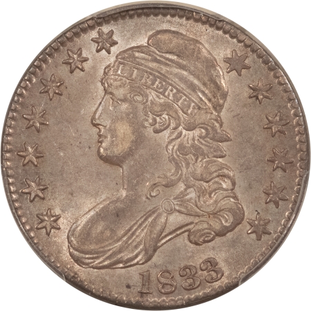 CAC Approved Coins 1833 CAPPED BUST HALF DOLLAR – PCGS AU-55, CAC APPROVED, SUPER ORIGINAL & PQ!