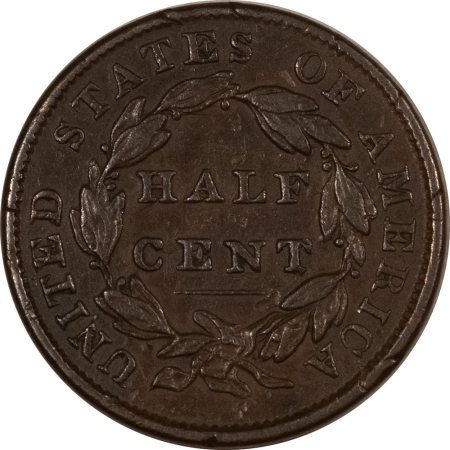 Classic Head Half Cents 1833 CLASSIC HEAD HALF CENT – HIGH GRADE EXAMPLE, AU DETAILS, SMALL MARKS