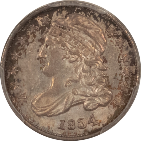 Capped Bust Dimes 1834 CAPPED BUST DIME, LARGE 4 – PCGS MS-64, CHOICE & ORIGINAL!