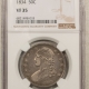 Early Halves 1833 CAPPED BUST HALF DOLLAR – NGC AU-50