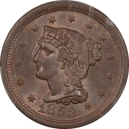 Braided Hair Large Cents 1852 BRAIDED HAIR LARGE CENT – PCGS MS-65 BN, PRETTY GEM!