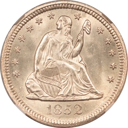 Liberty Seated Quarters 1852 SEATED LIBERTY QUARTER – NGC MS-65, WHITE GEM! POP 5/1 FINER!