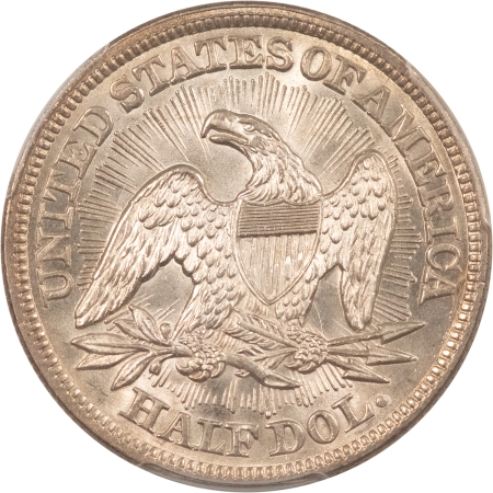 Liberty Seated Halves 1853 SEATED LIBERTY HALF DOLLAR ARROWS & RAYS – PCGS MS-64 FRESH WHITE NEAR GEM!