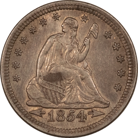 Liberty Seated Quarters 1854 LIBERTY SEATED QUARTER, ARROWS – HIGH GRADE EXAMPLE!