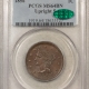 Braided Hair Large Cents 1855 BRAIDED HAIR LARGE CENT, UPRIGHT 55 – PCGS MS-62 BN, SMOOTH & LOOKS CHOICE!