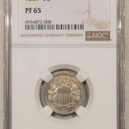 New Certified Coins 1869 PROOF SHIELD NICKEL – NGC PF-65, GEM PROOF!