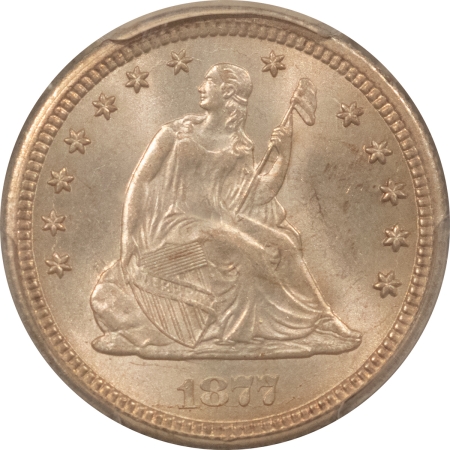 Liberty Seated Quarters 1877-CC SEATED LIBERTY QUARTER PCGS MS-64 PREMIUM QUALITY LOOKS GEM CARSON CITY!