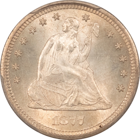 Liberty Seated Quarters 1877-CC SEATED LIBERTY QUARTER – PCGS MS-65, LUSTROUS GEM, FRESH, CARSON CITY!