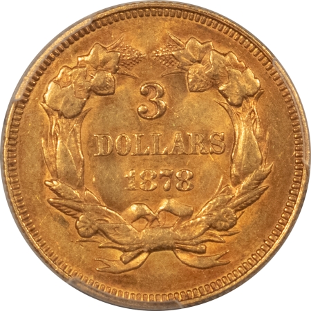 $3 1878 $3 GOLD DOLLAR – PCGS AU-55, ORIGINAL, PREMIUM QUALITY & CAC APPROVED!