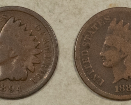 Indian 1880, 1894 x2, 1909 INDIAN CENTS, LOT/4 – PLEASING CIRCULATED EXAMPLES!