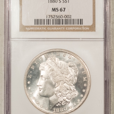 Morgan Dollars 1880-S $1 MORGAN DOLLAR – NGC MS-67, BLAZING WHITE & SUPERB GEM!