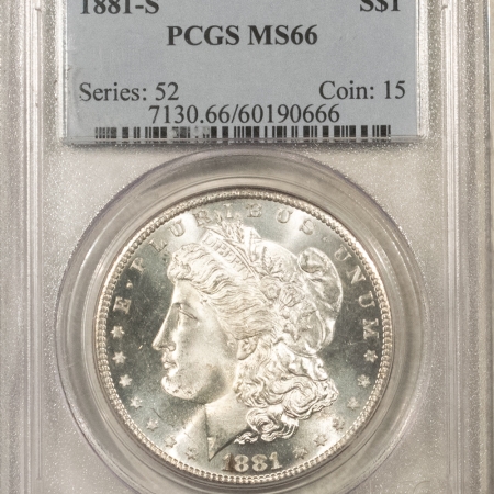 Morgan Dollars 1881-S $1 MORGAN DOLLAR – PCGS MS-66 BLAST WHITE & NICE!