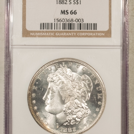 Morgan Dollars 1882-S $1 MORGAN DOLLAR – NGC MS-66, BLAST WHITE W/ GREAT LUSTER!