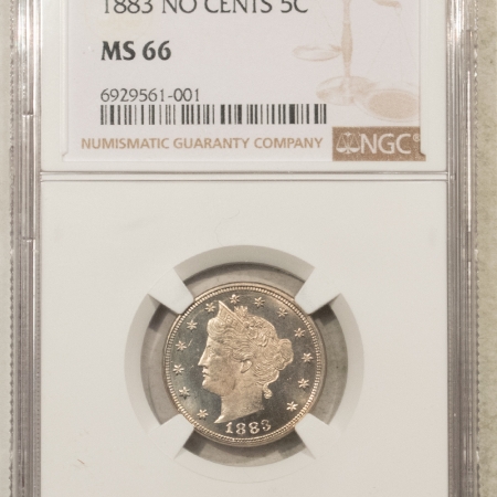 Liberty Nickels 1883 LIBERTY NICKEL – NO CENTS NGC MS-66