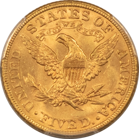 $5 1884 $5 LIBERTY HEAD GOLD HALF EAGLE – PCGS MS-63+, CHOICE, TOUGH DATE! POP 31!