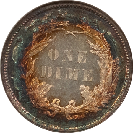 Liberty Seated Dimes 1886 PROOF SEATED LIBERTY DIME NGC PF-62 CAC, FATTIE HOLDER, GORGEOUS PQ++