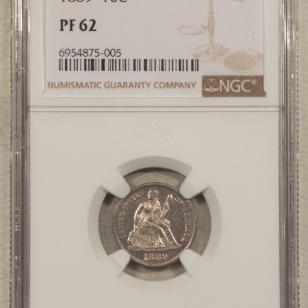 Liberty Seated Dimes 1889 PROOF SEATED LIBERTY DIME – NGC PF-62